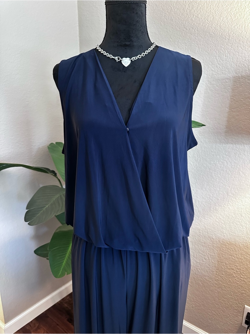 INC International Concepts Navy Blue Sleeveless Jumpsuit